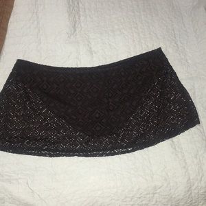 Black Crochet Swim Skirt